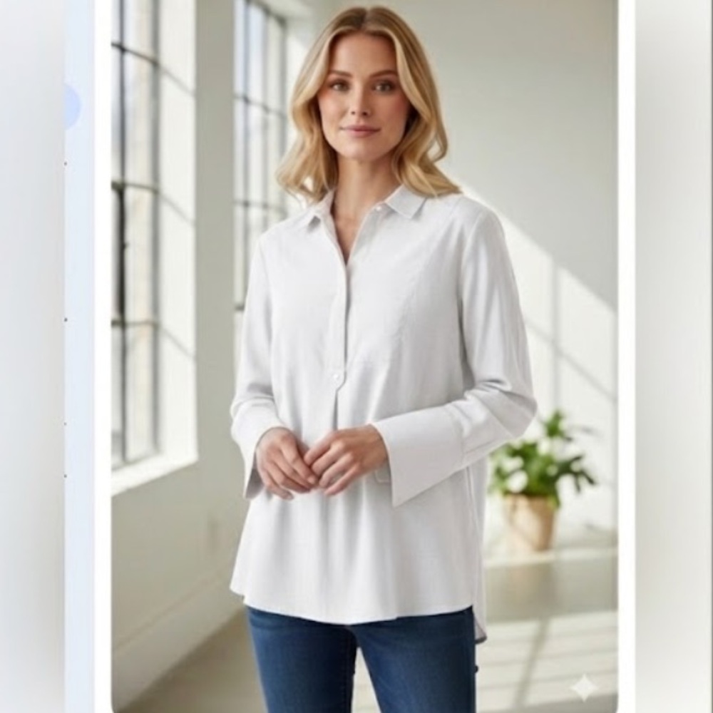 Martha Stewart Pure white Blouse size M